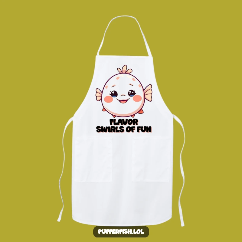 Funny Dizzy Pufferfish Apron: Kitchen Grin Master, Perfect Humorous Gift for Chefs