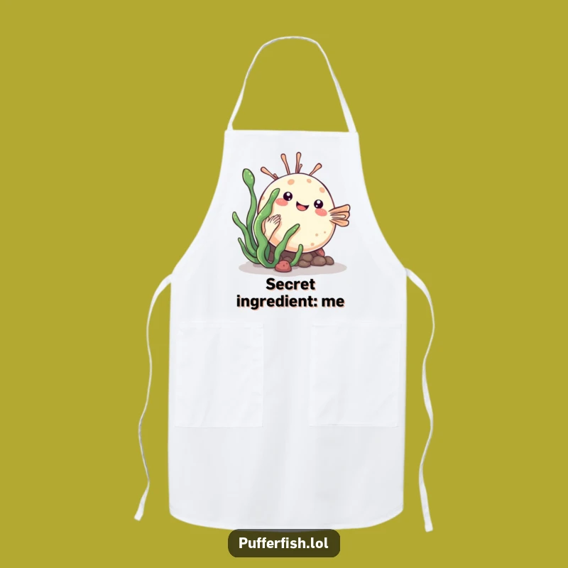 Funny Kawaii Pufferfish Apron: Playful Kitchen Companion