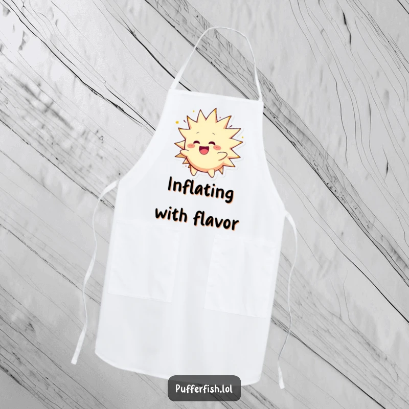 Funny Spiky Character Apron: A spiky character inflates and spins with joy, making this a humorous and practical kitchen accessory.