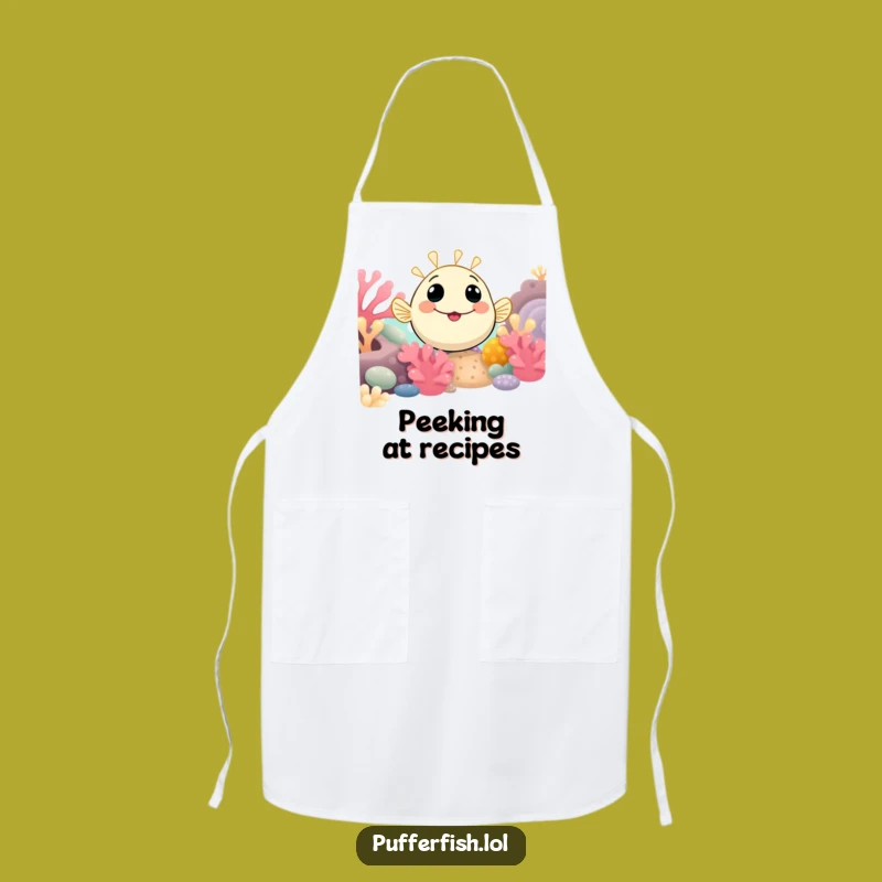 Funny Chef Pufferfish Apron: Cook with Curiosity in This Ocean-Themed Gift
