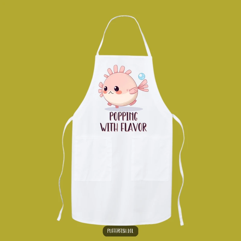 Funny Pufferfish Bubble Chase Apron - Kitchen Humor, Perfect Chef Funny Gift