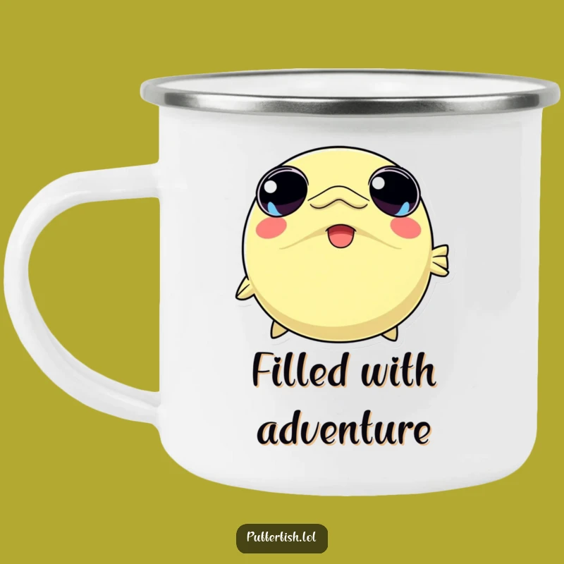 Funny Kawaii Pufferfish Camping Mug: Adventure Fuel and Adorable Gift