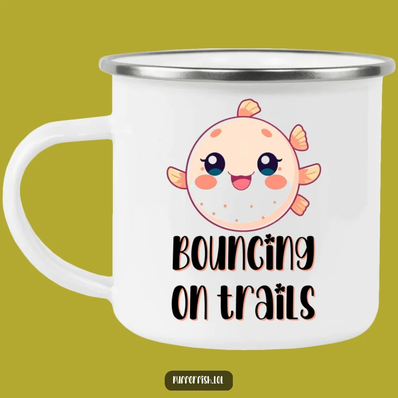 Funny Bouncing Pufferfish Camping Mug, Durable Drinkware for Energetic Adventures