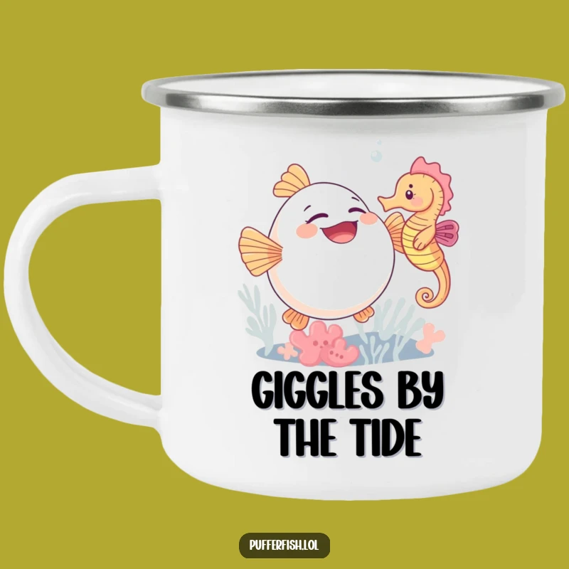 Durable Funny Pufferfish Giggle Camping Mug: Adventure with a Laugh!