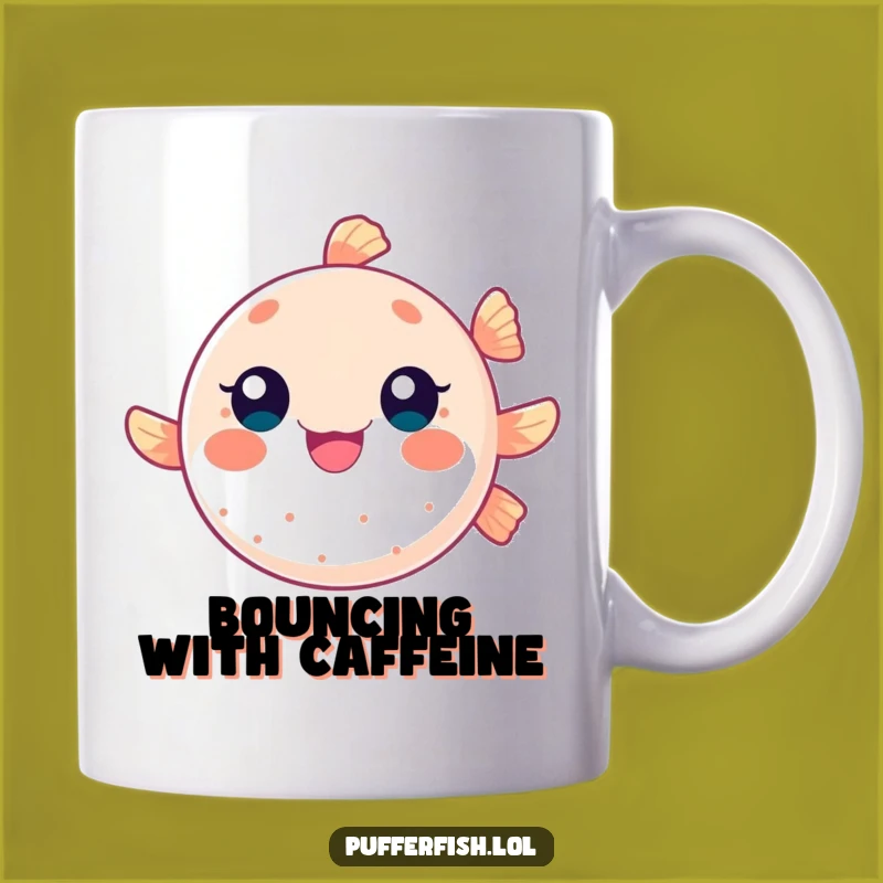 Funny Bouncing Pufferfish Mug, Energetic Fun for Gift Giving