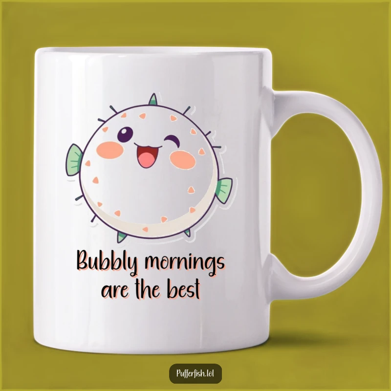 Funny Round Pufferfish Mug: Bursting with Cheerful Energy, Perfect Funny Gift!