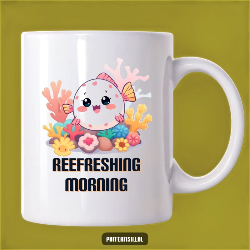 Funny Kawaii Pufferfish Mug: Exploring Fish Gift for Ocean Adventure Fans