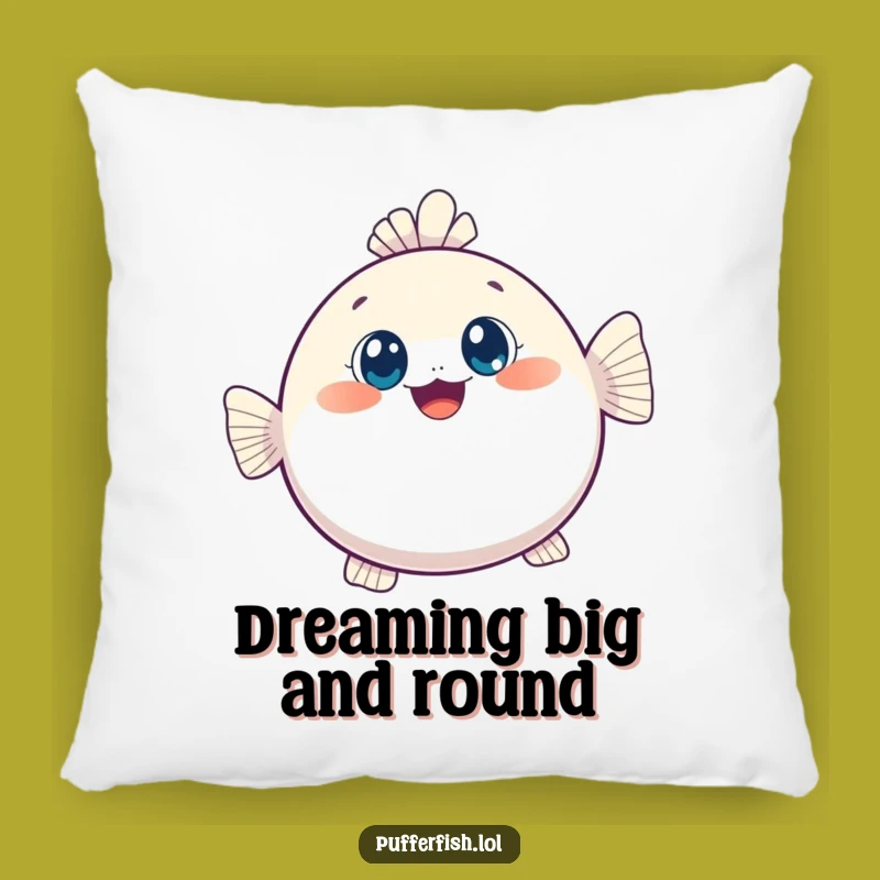 Funny Kawaii Pufferfish Pillow, Soft Accent for Cute and Cozy Decor