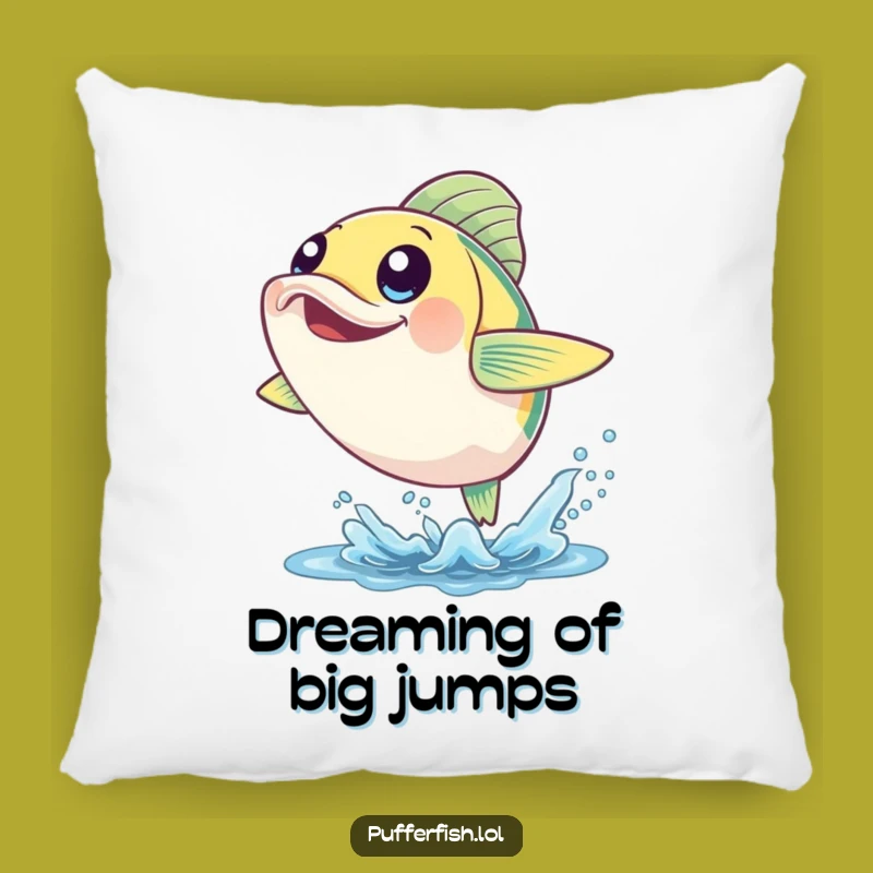 Funny Cheerful Fish Leap Pillow - Cozy Comfort with a Splash of Joy