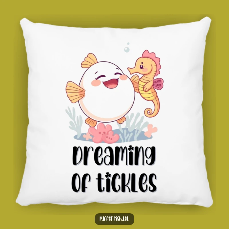 Soft Funny Pufferfish Giggle Pillow: Cuddle Up with Coastal Comedy!