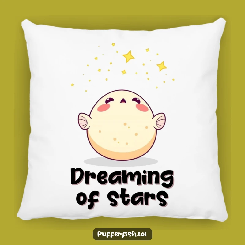 Funny Pufferfish Celestial Pillow - Cozy Night Sky Accent, Delightful Funny Gift