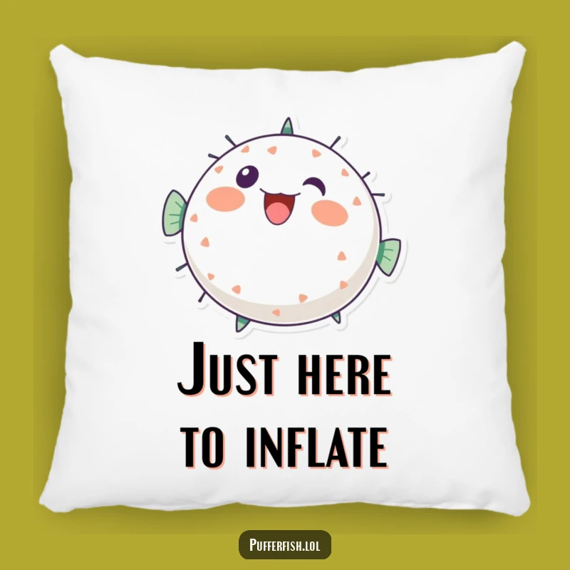 Funny Pufferfish Pillow: Cozy Cheer, Perfect Accent Funny Gift!