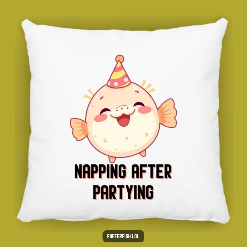 Funny Party Pufferfish Pillow, Soft Accent for Cheerful Decor