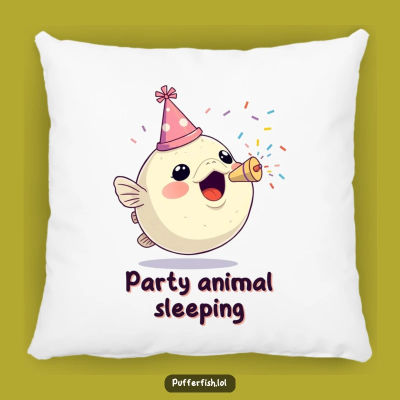 Soft Funny Pufferfish Party Pillow: Cuddle Up with Festive Cheer!