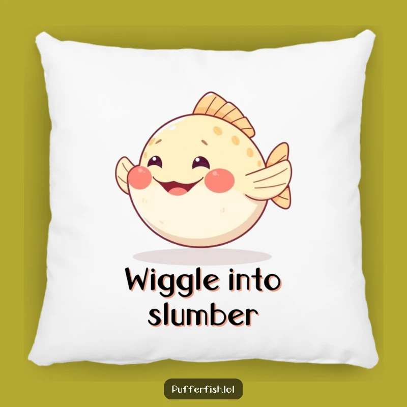 Funny Wiggling Pufferfish Pillow: Soft Grin for Cozy Comfort