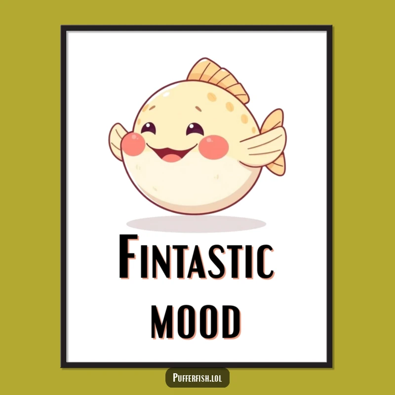 Funny Pufferfish Grin Digital Art: Instant Wiggle-Worthy Decor