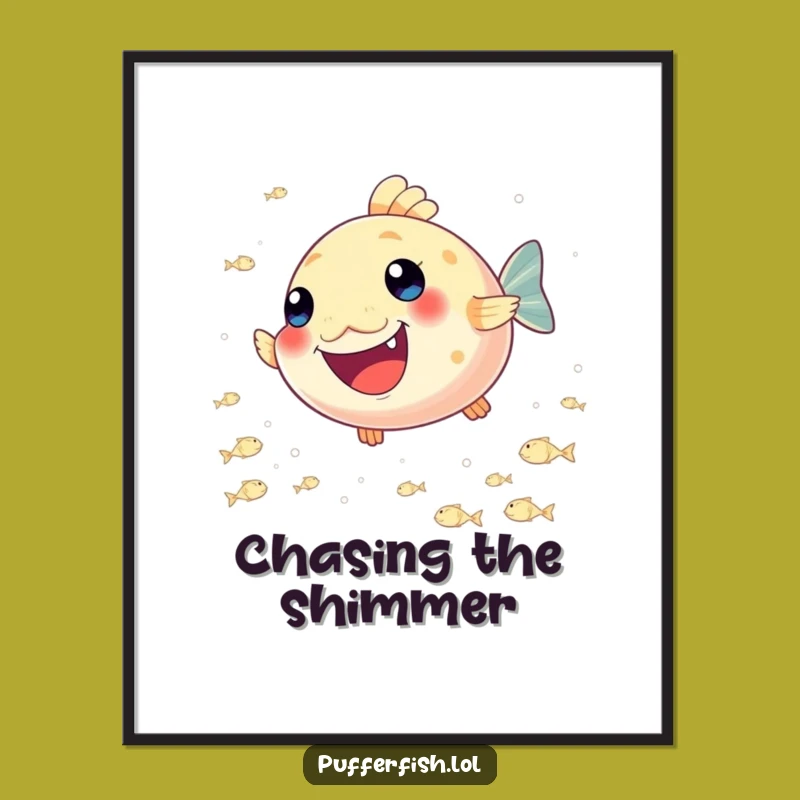 Funny Pufferfish Joy Digital Art: Instant Happy Fish Download!