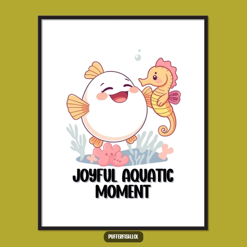 Printable Funny Pufferfish Giggle Art: Instant Joyful Decor!