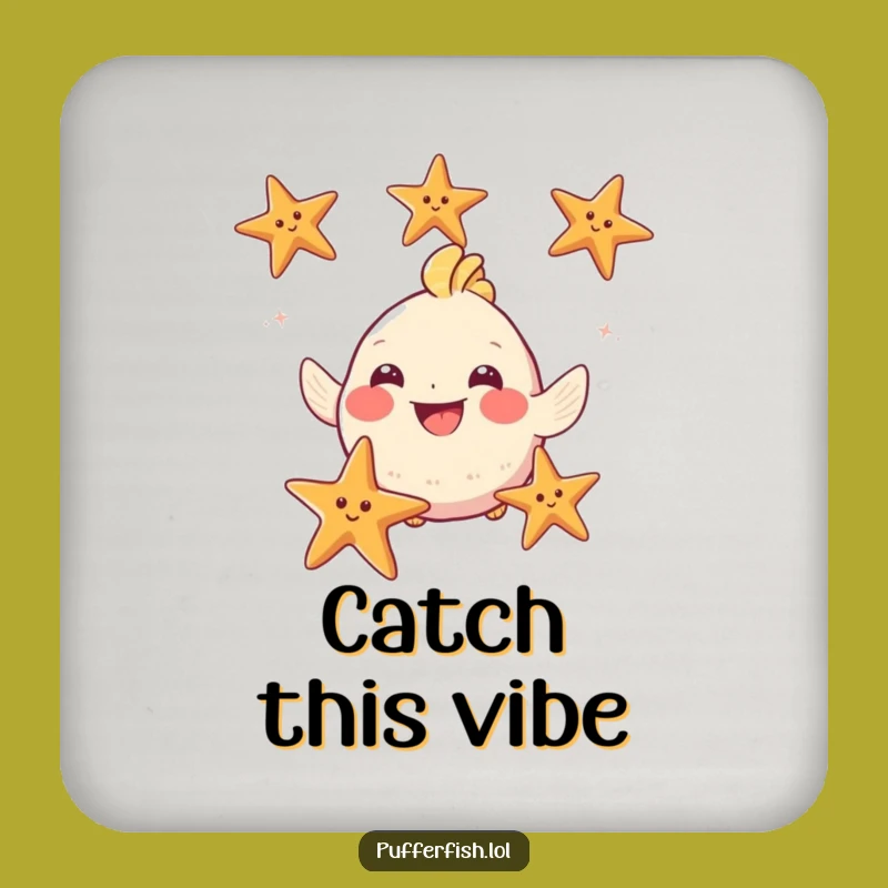 Funny Puffy Fish Juggling Starfish Coaster - Protect Surfaces with Aquatic Charm