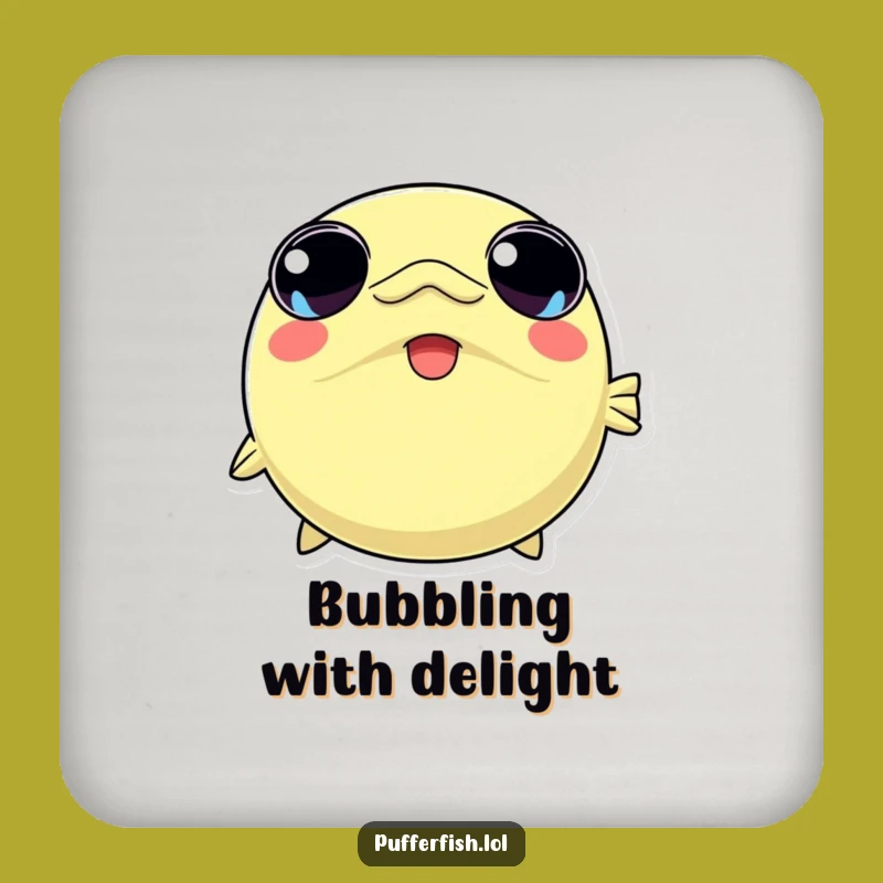 Funny Kawaii Pufferfish Coaster: Protect Surfaces with Adorable Charm