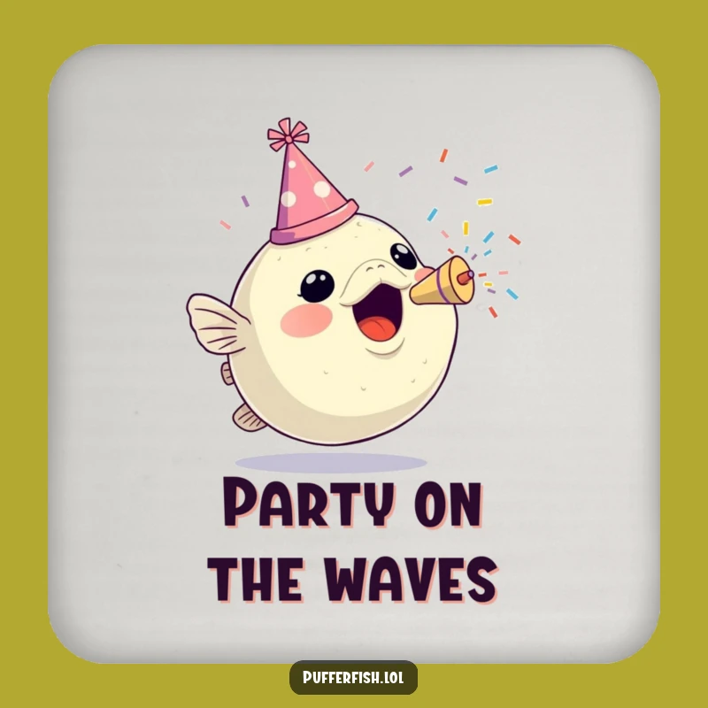 Funny Pufferfish Party Coasters: Protect Surfaces with Festive Fun!