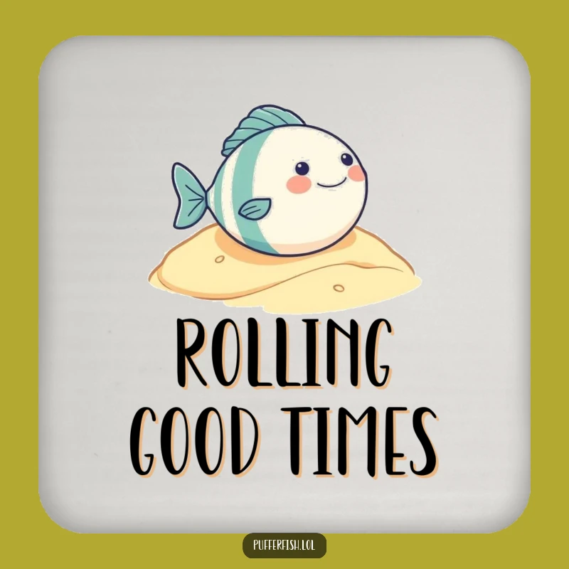 Funny Round Fish Rolling Coaster: Protect Surfaces, Hilarious Character Decor