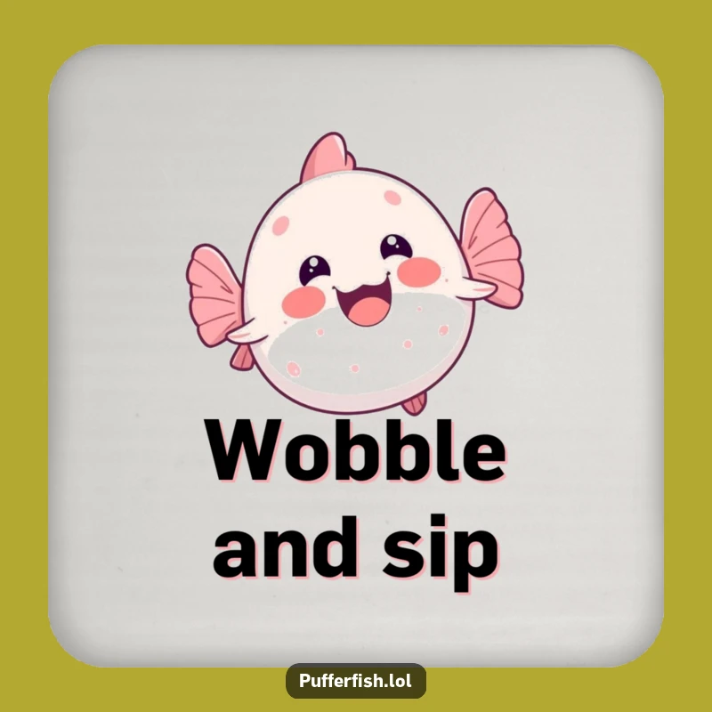 Funny Kawaii Pufferfish Wobble Coaster: Hilarious Surface Protection