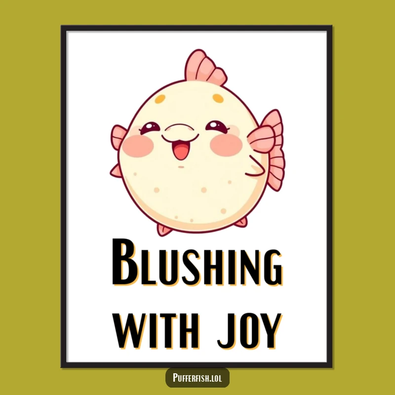 Adorable Kawaii Pufferfish Poster: Bring Funny, Cute Art Home!