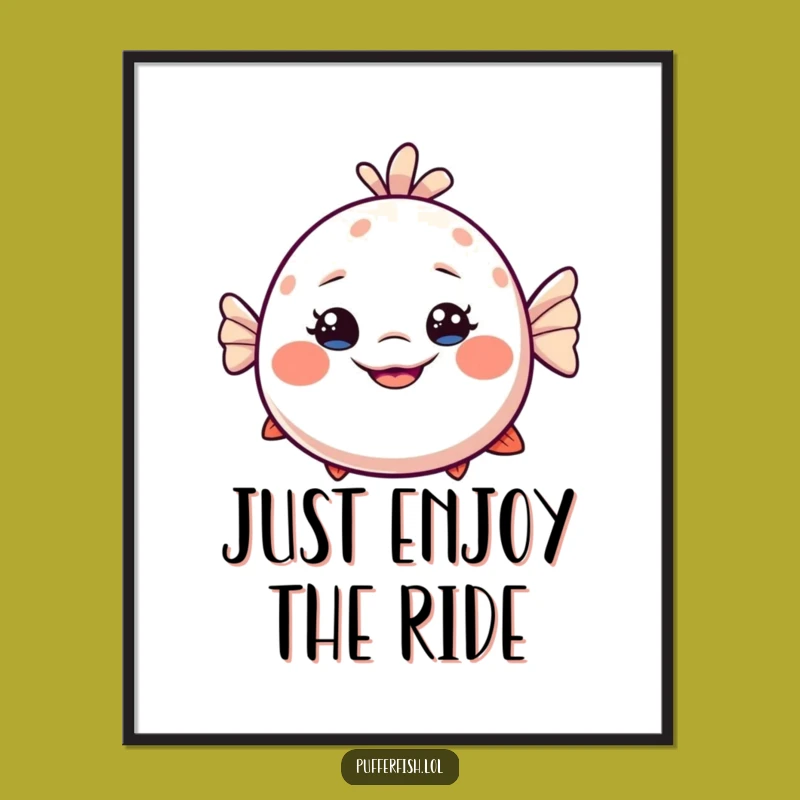 Funny Dizzy Pufferfish Poster: Goofy Grin Art, Perfect Humorous Gift for Walls