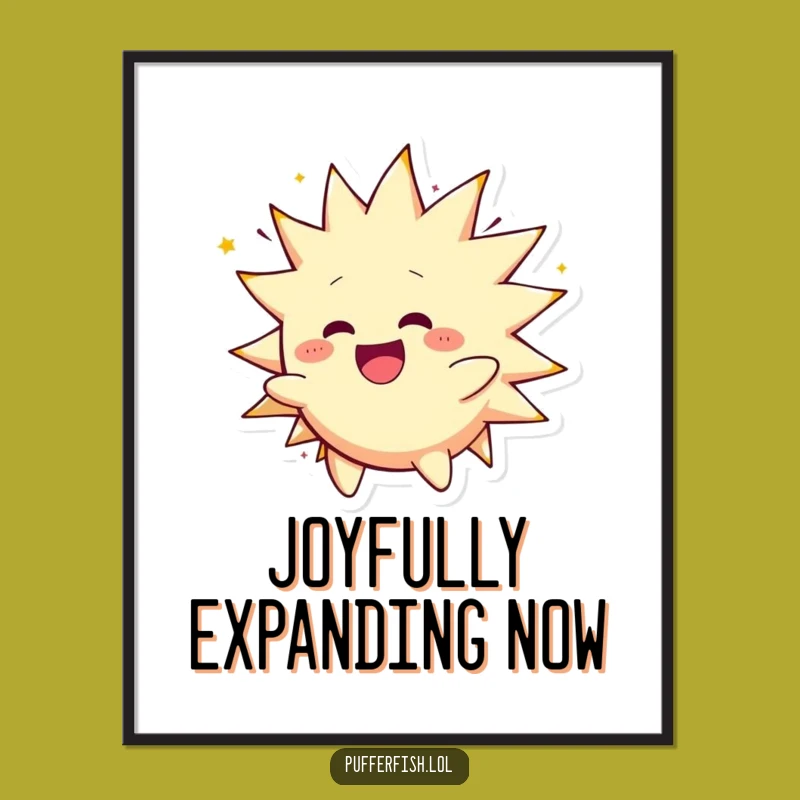 Funny Spiky Character Poster - Dynamic Art for an Energetic Space