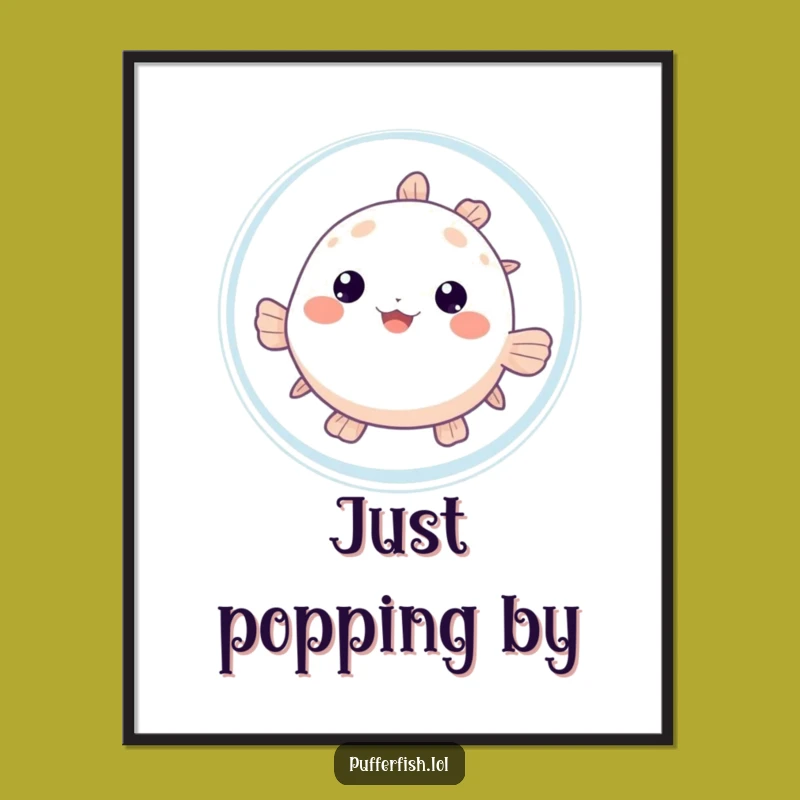 Funny Pufferfish Bubble Poster: Underwater Charm, Hilarious Funny Gift!