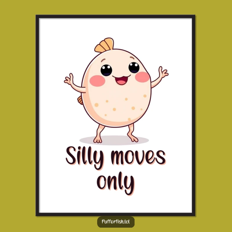 Funny Pufferfish Dance Poster: Wacky Wall Art, Perfect Gift