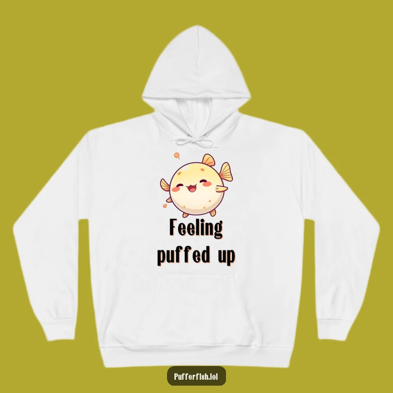 Cozy Funny Pufferfish Spinning Hoodie: Warmth and Fun, Perfect Funny Gift!