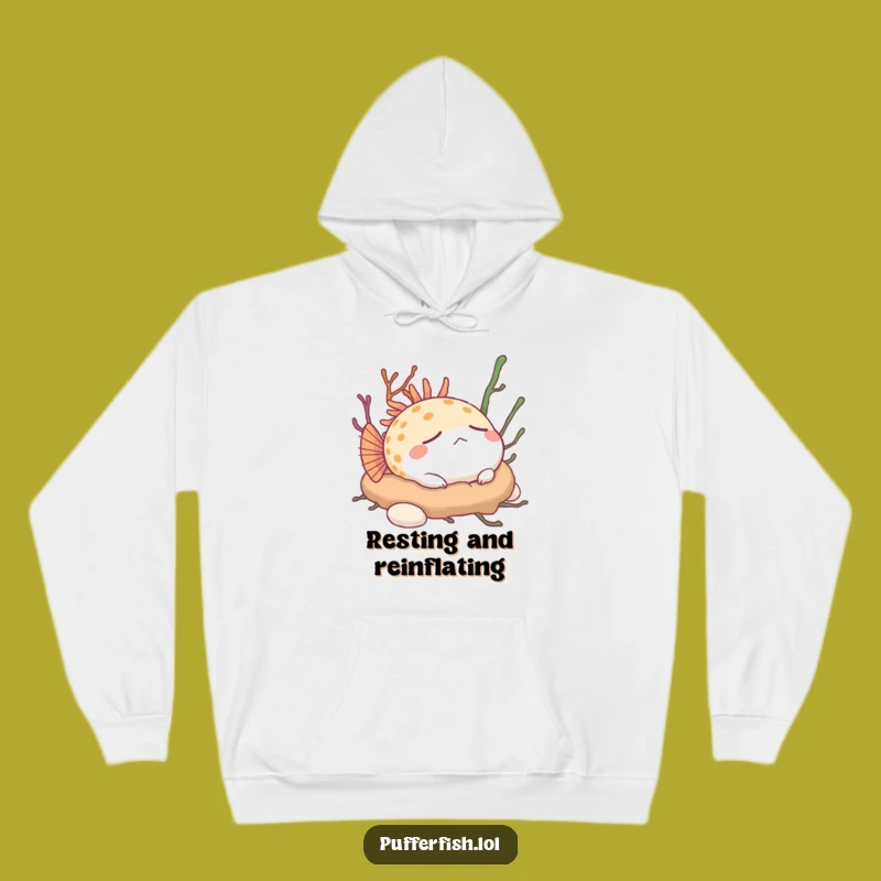 Funny Peaceful Pufferfish Hoodie - Cozy Slumber Design, Ideal Funny Gift