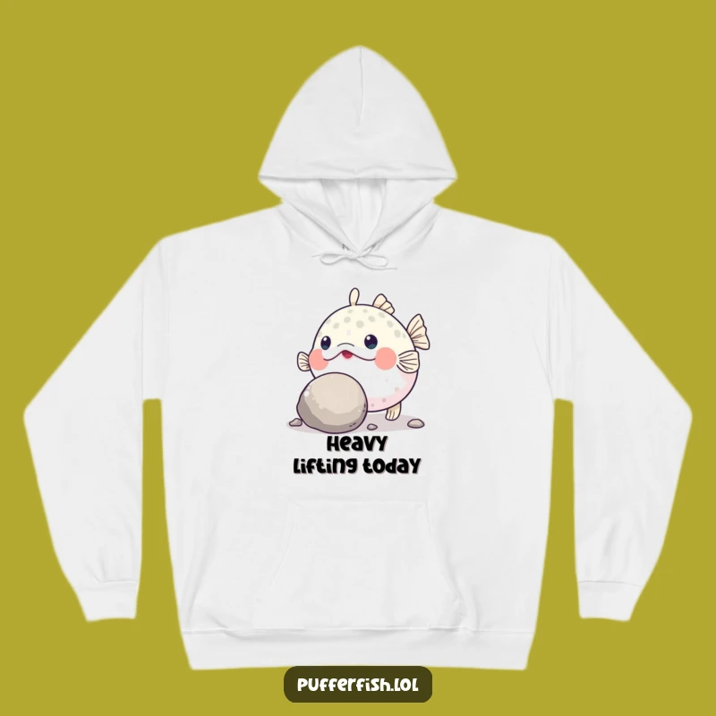 Funny Pufferfish Grit Hoodie: Cozy Up with Determined Fish Power!