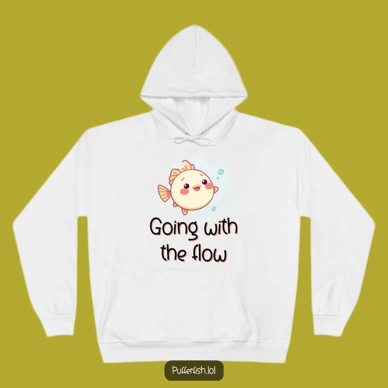 Funny Kawaii Pufferfish Bubble Hoodie - Playful Ocean Character, Perfect Cozy Gift!