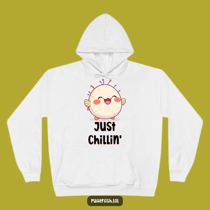 Funny Chubby Pufferfish Hoodie: Cozy Delighted Fish, Perfect Funny Gift