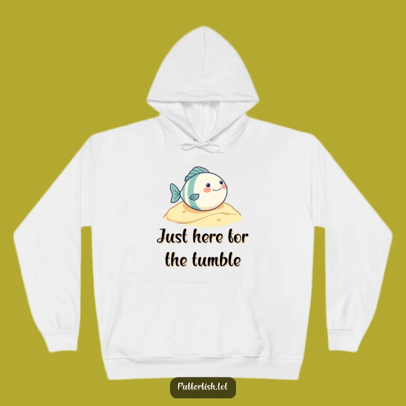Cozy Funny Round Fish Rolling Hoodie: Warm & Hilarious Character Gift for Comfort