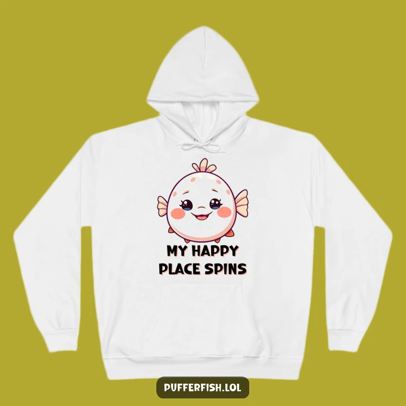 Cozy Funny Dizzy Pufferfish Hoodie: Warm Goofy Grin, Perfect Humorous Gift for Comfort