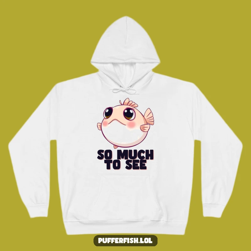 Cozy Funny Curious Pufferfish Hoodie: Warmth for the Wide-Eyed