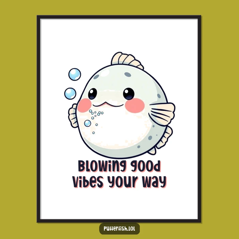 Playful Pufferfish Bubbles 'Art' Free Printable: Hilarious Downloadable Decor