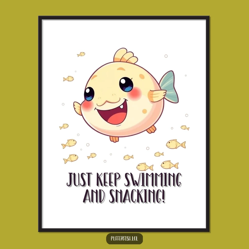 Free Printable Wall Art: Happy Pufferfish Fun - Funny Downloadable Decor!