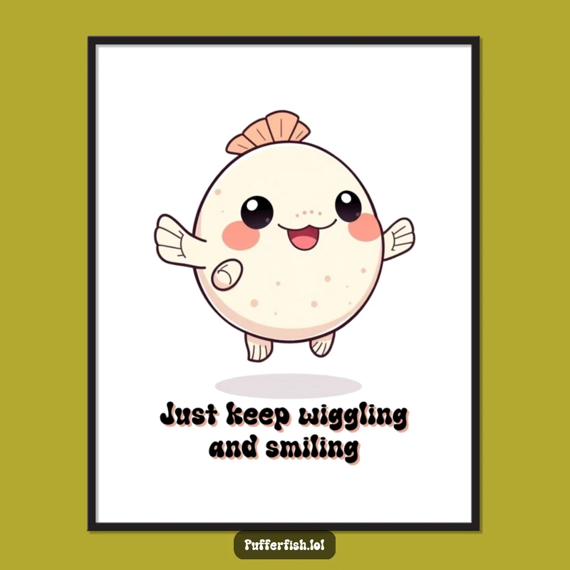 Free Printable Wall Art: Pufferfish Dance, Funny & Cheerful Aquatic Decor!