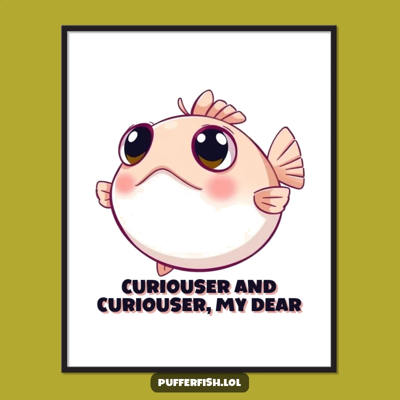 Funny Free Printable Wall Art: Curious Pufferfish Eyes - Intriguing Decor!