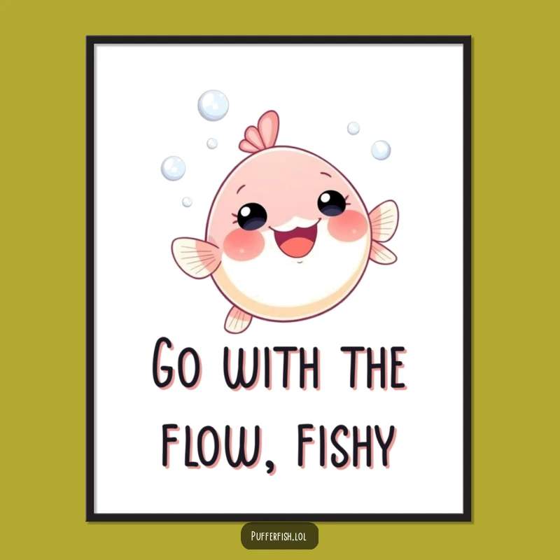 Free Printable Wall Art: Funny Ascending Pufferfish For A Splash Of Aquatic Humor