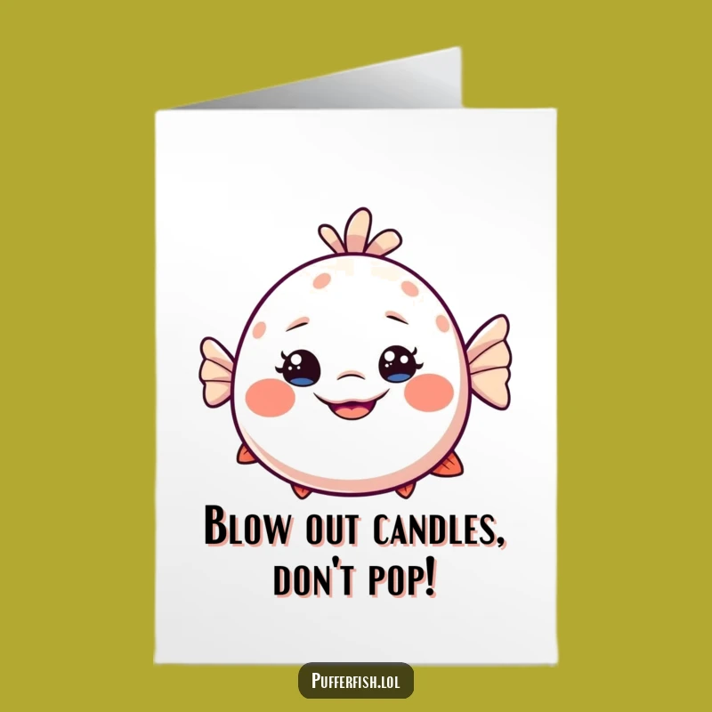 Free Printable Funny Birthday Card: Dizzy Pufferfish Smiles, Humorous Downloadable Gift