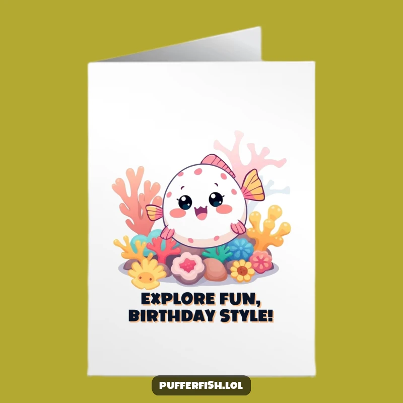 Adventure Pufferfish Free Printable Birthday Card - Fun Downloadable