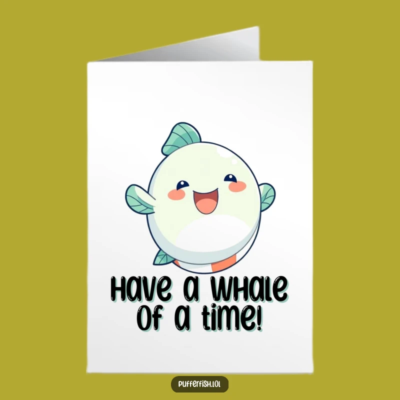 Free Printable Birthday Card: Bouncing Fish Ball Funny Downloadable Party