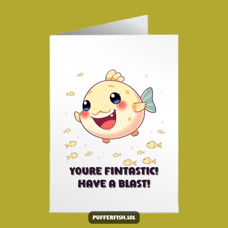 Free Printable Birthday Card: Happy Pufferfish Joy - Funny Downloadable Gift!