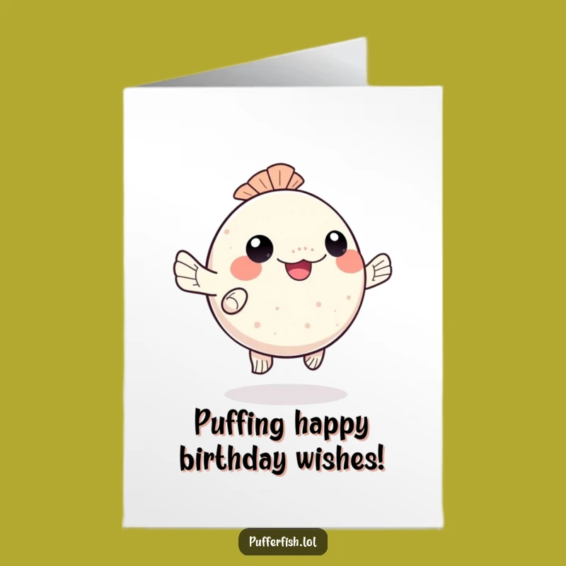 Free Printable Birthday Card: Pufferfish Dance - Funny, Cheerful Birthday Fun!